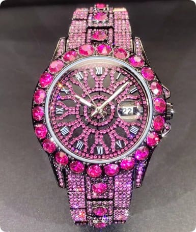 Men's Diamond-Encrusted Hip-Hop Watch