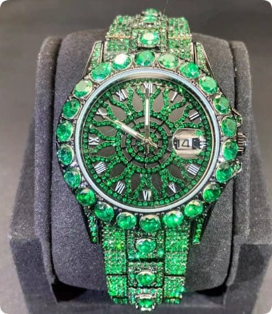 Men's Diamond-Encrusted Hip-Hop Watch