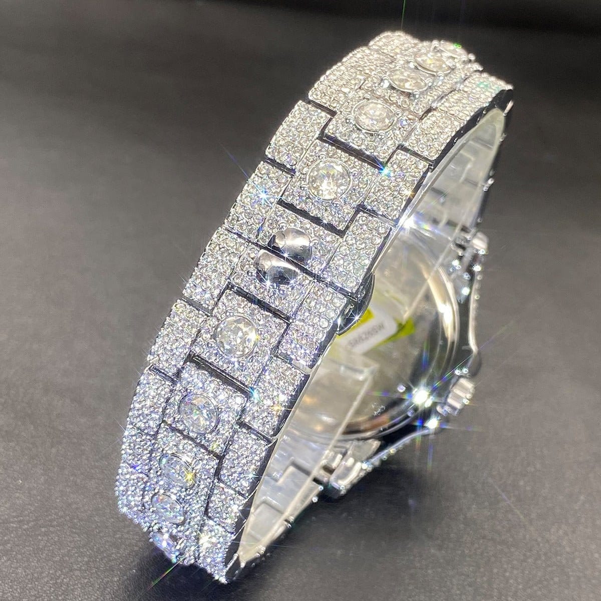 Men's Diamond-Encrusted Hip-Hop Watch