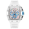 Luxury Watch Men's ONOLA Fashion Casual  Multifunctional Silicone Tape Waterproof Quartz Watch White