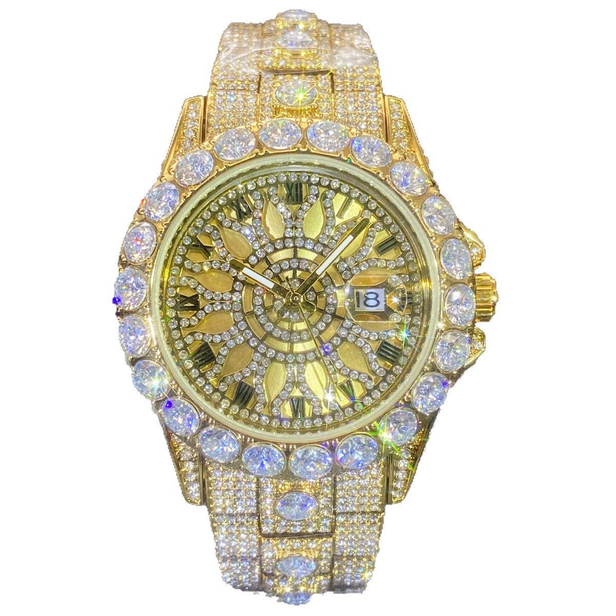 Men's Diamond-Encrusted Hip-Hop Watch