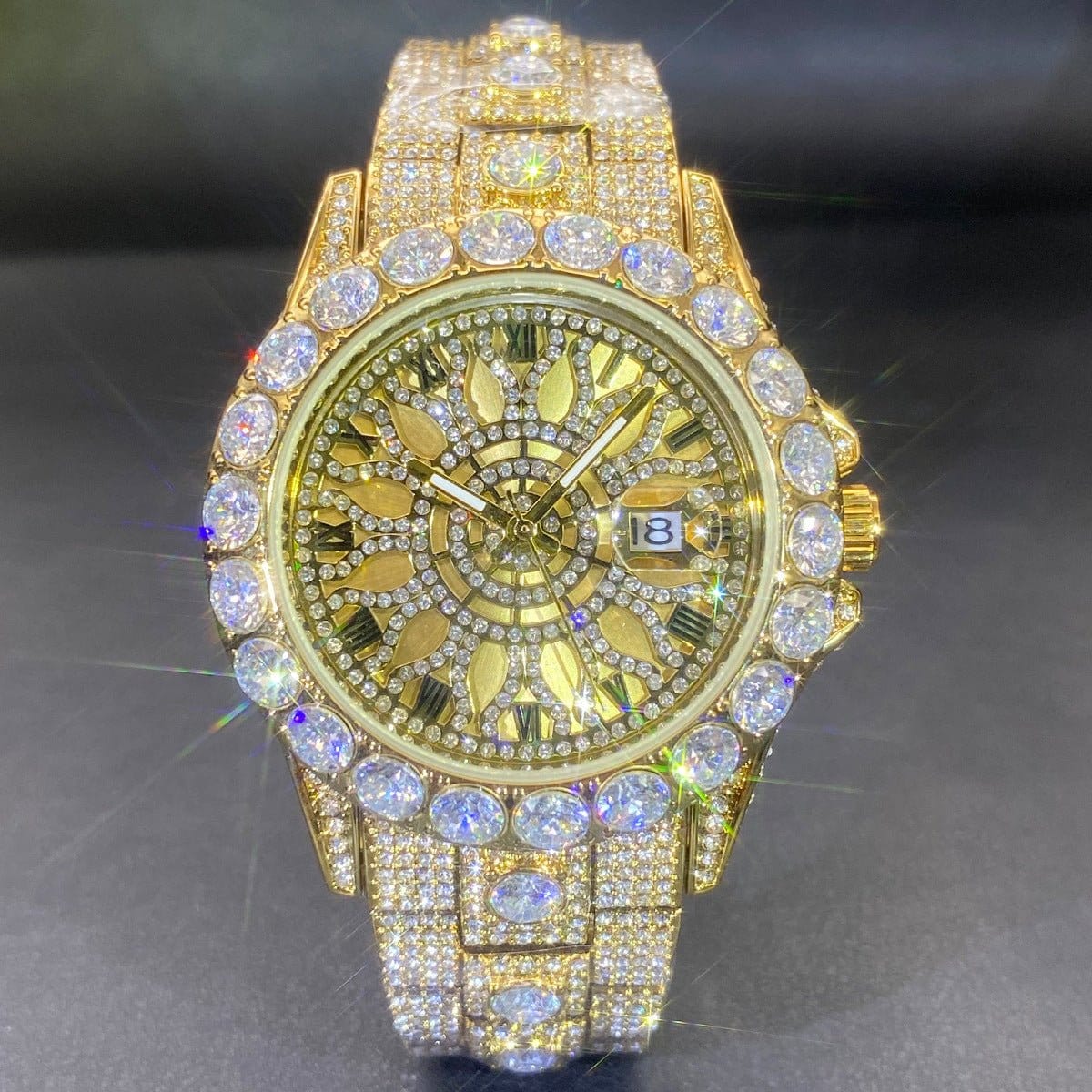 Men's Diamond-Encrusted Hip-Hop Watch